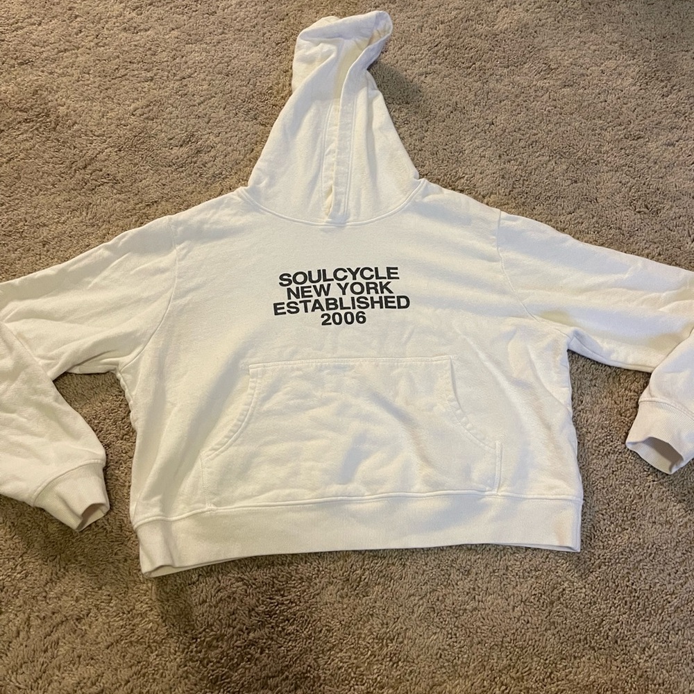Soulcycle White Cropped Sweatshirt